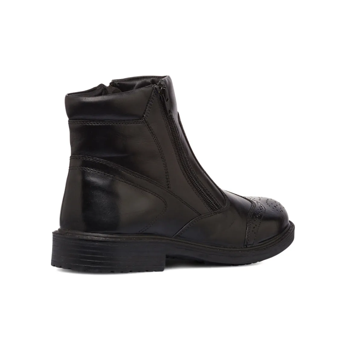 Stivaletti brogue comfort nero da uomo in pelle P Soft