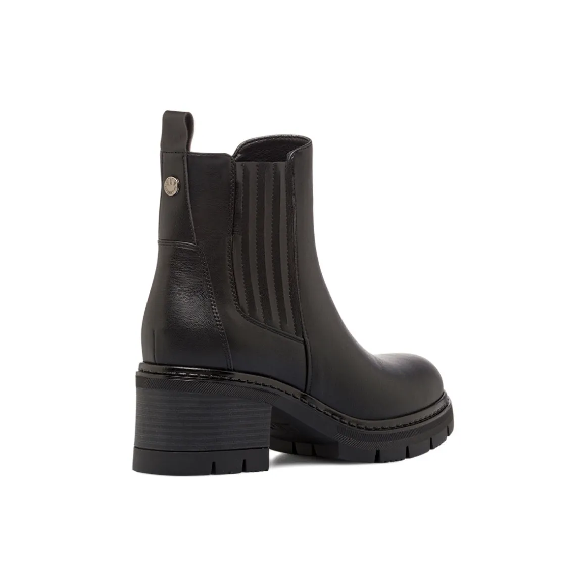 Stivaletti Chelsea da donna neri in pelle e suola chunky Americanino