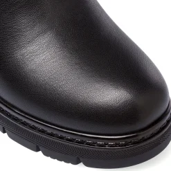 Stivaletti Chelsea da donna neri in pelle e suola chunky Americanino