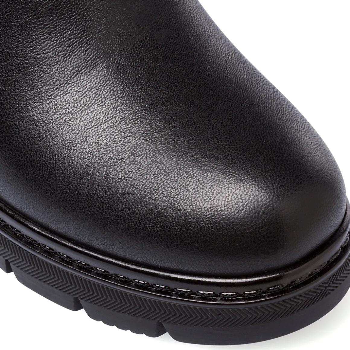 Stivaletti Chelsea da donna neri in pelle e suola chunky Americanino