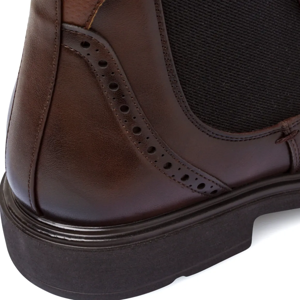 Stivaletti Chelsea da Uomo Marroni in Similpelle con Zip Riflessi Urbani