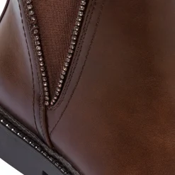 Stivaletti Chelsea marroni da Donna con zip e cristalli Lora Ferres