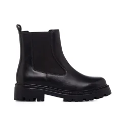Stivaletti Chelsea neri da Donna in pelle con elastico laterale Primopiano