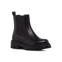 Stivaletti Chelsea neri da Donna in pelle con elastico laterale Primopiano