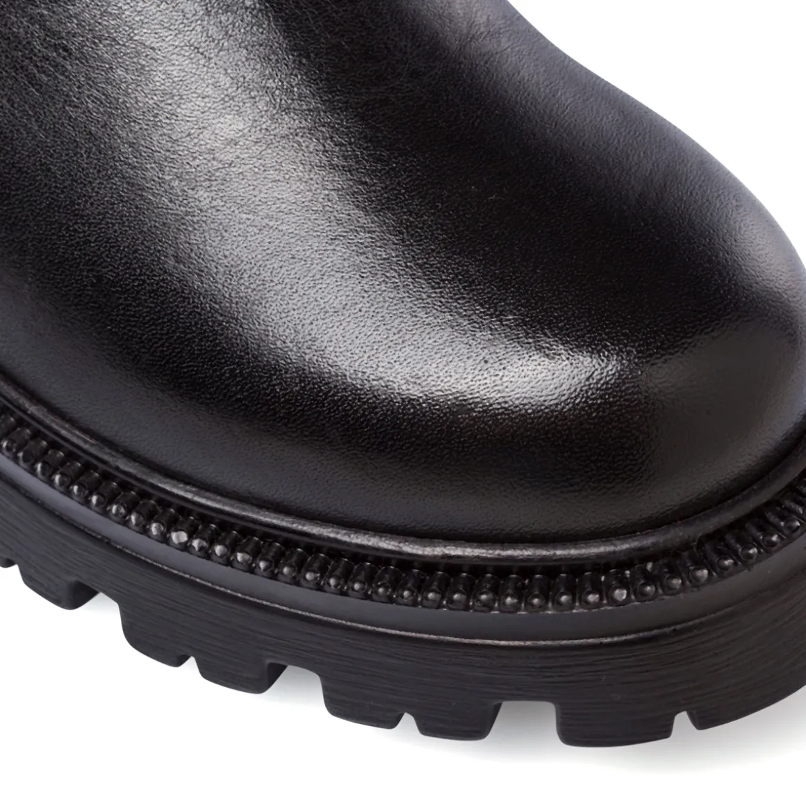 Stivaletti Chelsea neri da Donna in pelle con elastico laterale Primopiano