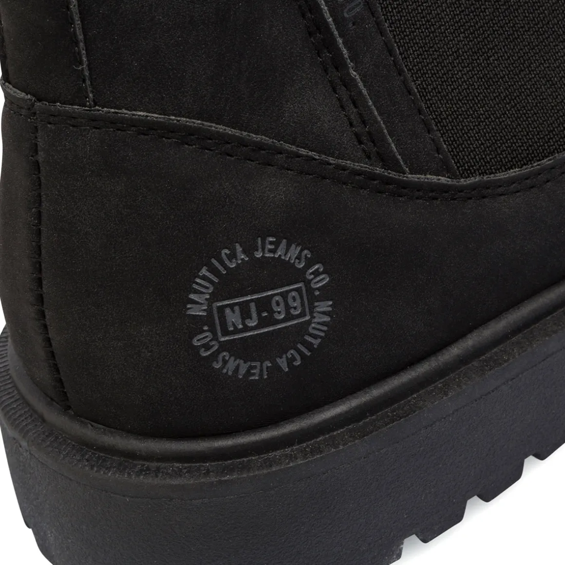 Stivaletti Chelsea neri da uomo con elastico laterale Nautica Jeans