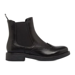 Stivaletti Chelsea neri da Donna con dettaglio Brogue Lora Ferres