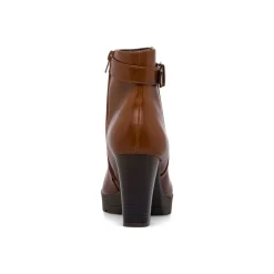 Stivaletti comfort marroni con tacco 9 cm P Soft