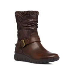 Stivaletti comfort marroni da donna con fibbia P Soft