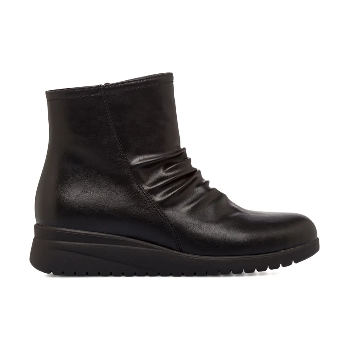 Stivaletti comfort neri con effetto arricciato da Donna P Soft