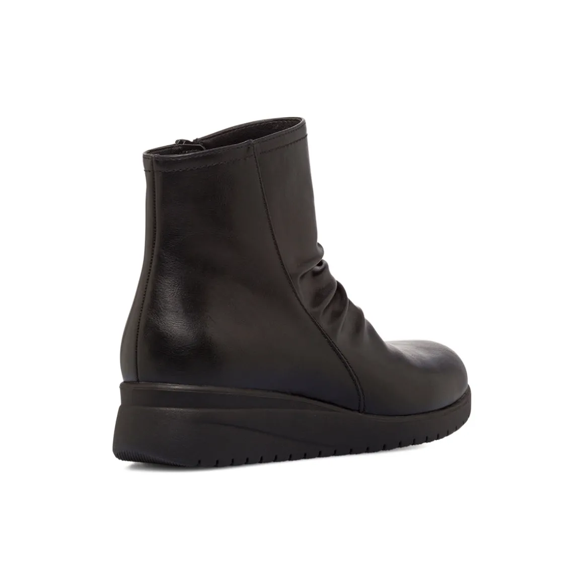 Stivaletti comfort neri con effetto arricciato da Donna P Soft
