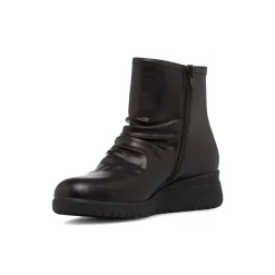Stivaletti comfort neri con effetto arricciato da Donna P Soft