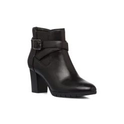 Stivaletti comfort neri da Donna con fibbia e tacco 7 cm P Soft