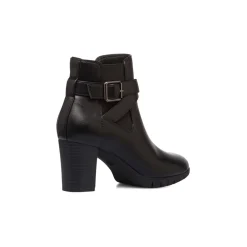 Stivaletti comfort neri da Donna con fibbia e tacco 7 cm P Soft