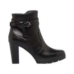 Stivaletti comfort neri da Donna con tacco 9 cm e fibbia P Soft