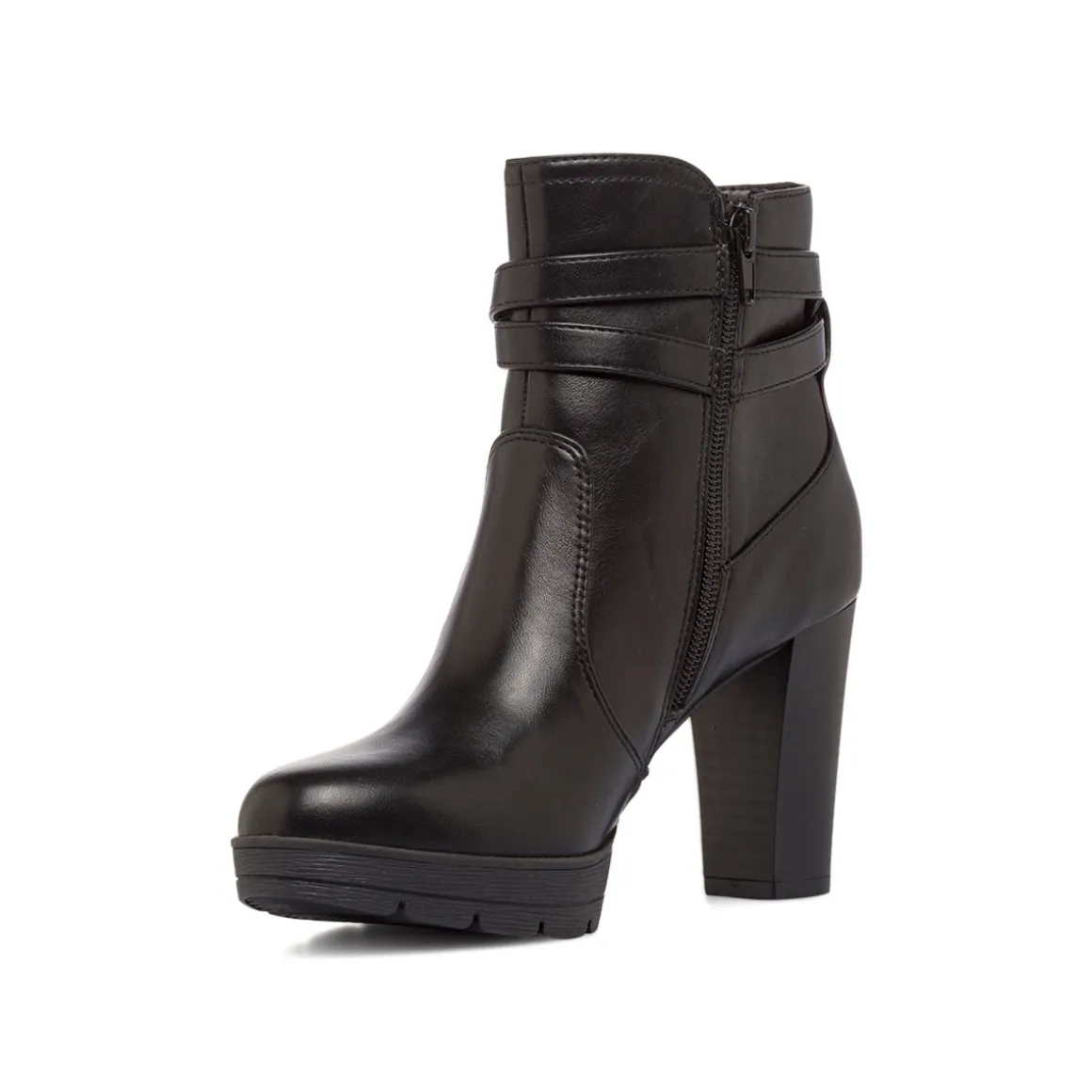 Stivaletti comfort neri da Donna con tacco 9 cm e fibbia P Soft