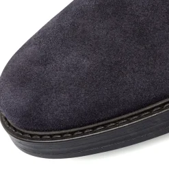 Stivaletti con elastici blu da uomo in pelle scamosciata Primopiano