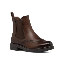 Stivaletti con elastici marroni da donna con dettagli brogue Piazza di Spagna