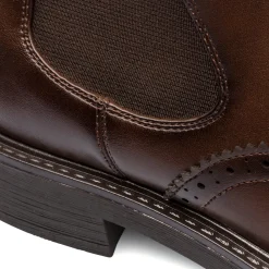 Stivaletti con elastici marroni da donna con dettagli brogue Piazza di Spagna