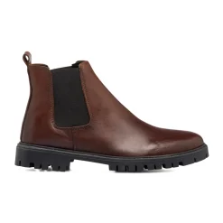 Stivaletti con elastici marroni in pelle da uomo con suola chunky Primopiano