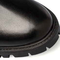 Stivaletti con elastici neri in pelle da uomo con suola chunky Primopiano