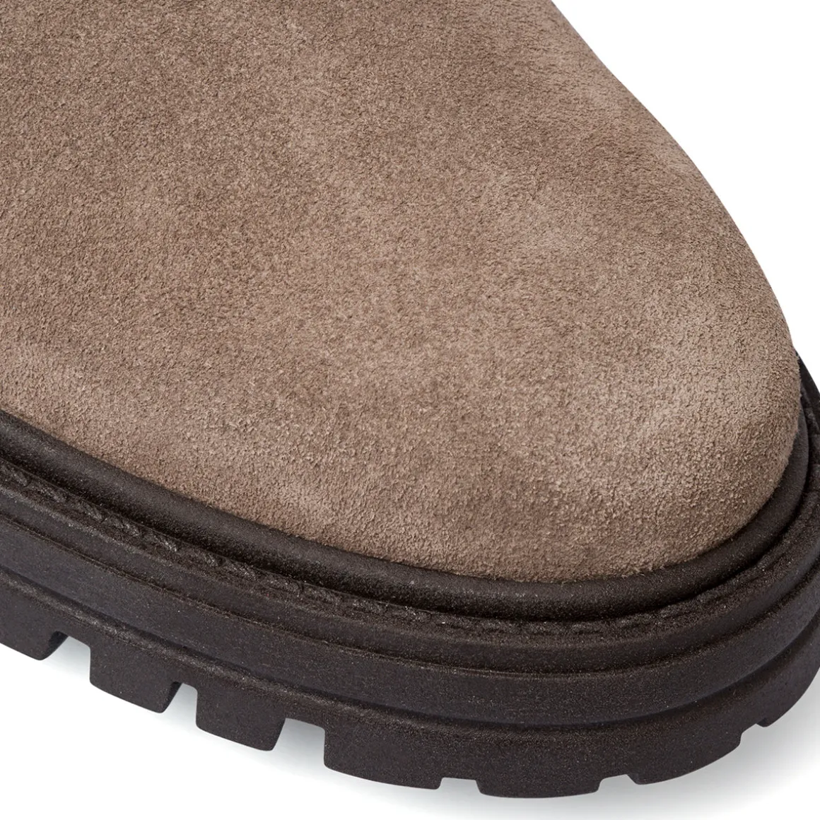 Stivaletti con elastico laterale da donna marroni in pelle scamosciata