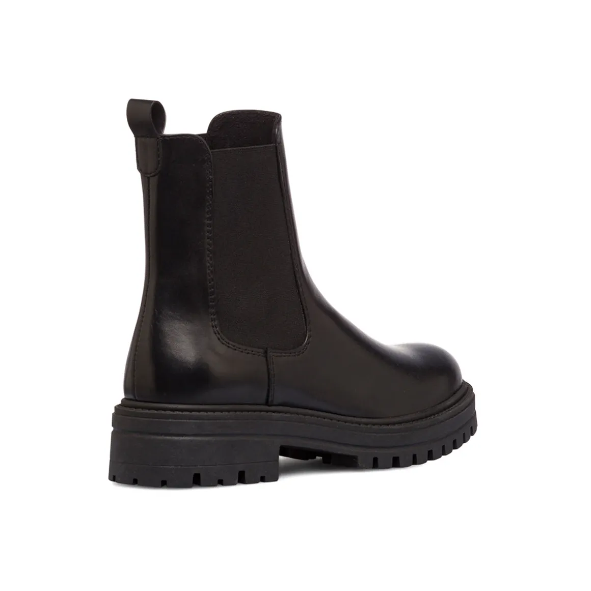 Stivaletti con elastico laterale da donna in pelle neri Primopiano