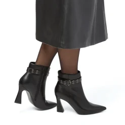 Stivaletti con tacco 8,5 cm neri da donna Lora Ferres con cinturino