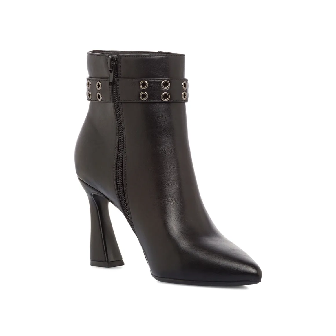 Stivaletti con tacco 8,5 cm neri da donna Lora Ferres con cinturino