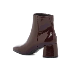 Stivaletti con tacco 6 cm bordeaux effetto vernice Lora Ferres