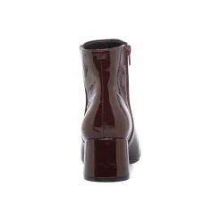 Stivaletti con tacco 6 cm bordeaux effetto vernice Lora Ferres