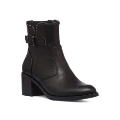 Stivaletti con tacco 6 cm neri da donna con fibbia e borchie Lora Ferres