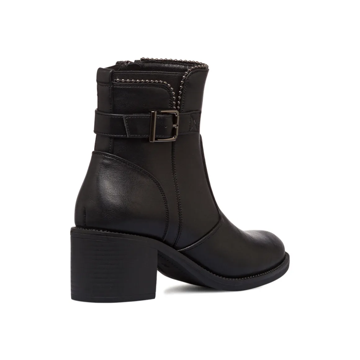 Stivaletti con tacco 6 cm neri da donna con fibbia e borchie Lora Ferres
