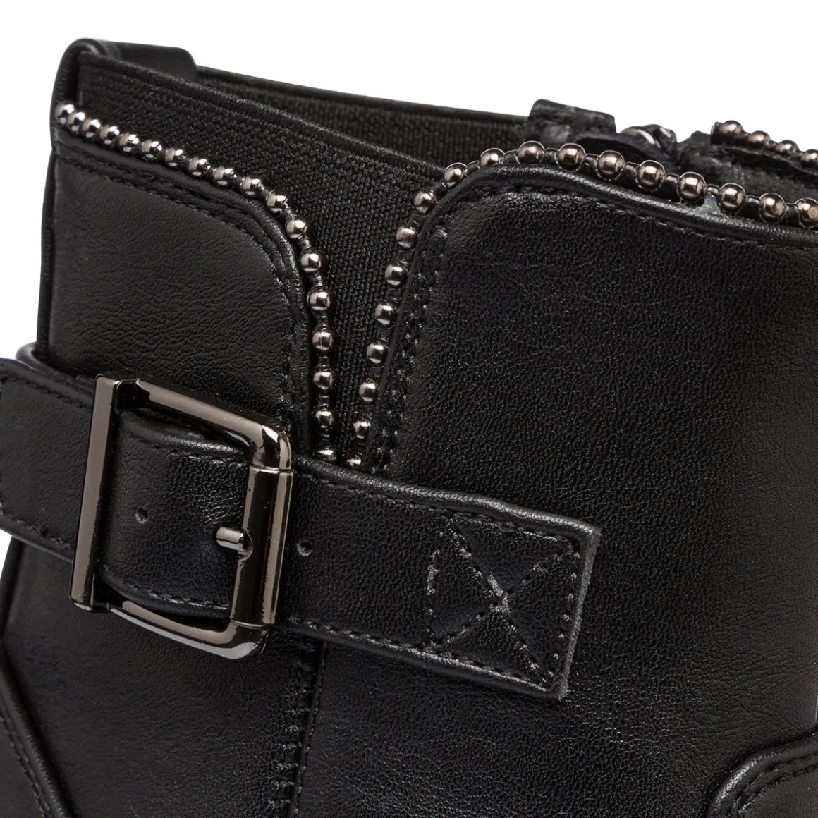 Stivaletti con tacco 6 cm neri da donna con fibbia e borchie Lora Ferres