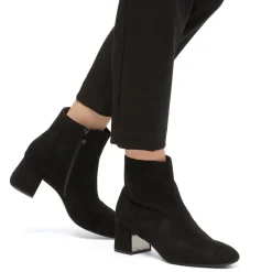 Stivaletti con tacco 5,5 cm da donna neri effetto scamosciato Lora Ferres