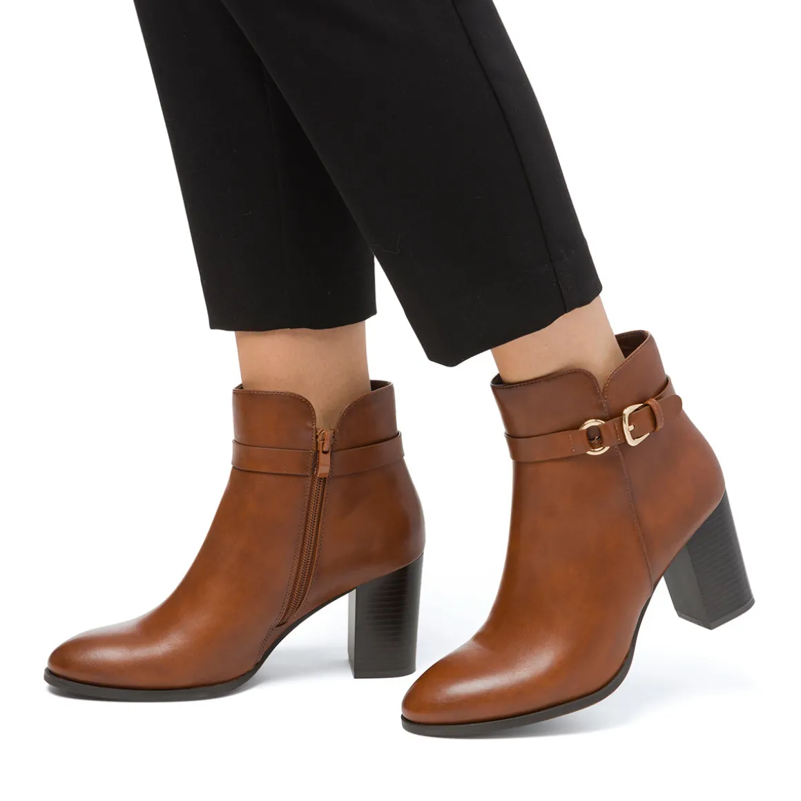 Stivaletti con tacco 8 cm da donna marroni Lora Ferres