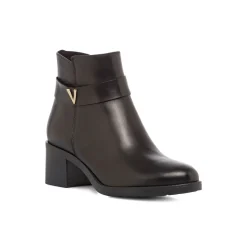 Stivaletti con tacco da donna neri in pelle con tacco P Essentials