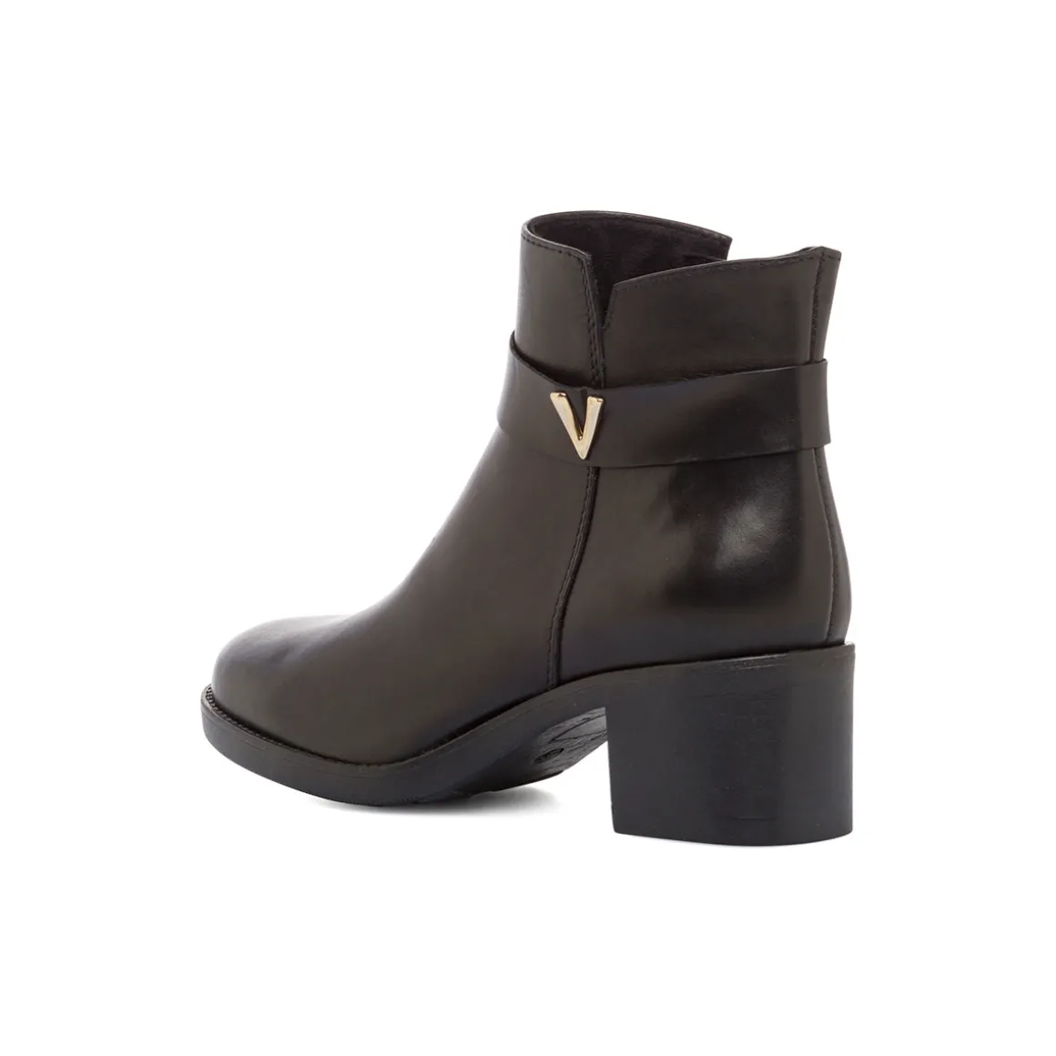 Stivaletti con tacco da donna neri in pelle con tacco P Essentials
