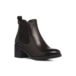 Stivaletti con tacco da donna neri in pelle P Essentials