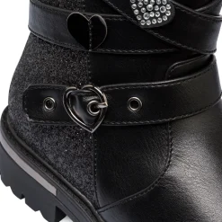 Stivaletti da bambina Le scarpe di Alice neri con glitter e cinturino
