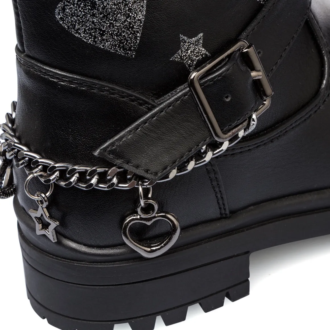 Stivaletti da bambina neri con fibbia e glitter Le scarpe di Alice