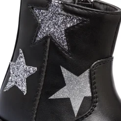 Stivaletti da bambini neri con dettaglio stelle glitterate Le Scarpe di Alice