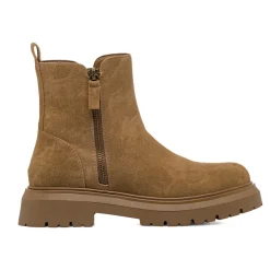 Stivaletti da donna beige effetto scamosciato con suola platform Swish Jeans