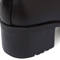 Stivaletti da donna neri con tacco e fibbia metallica P Soft
