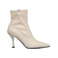 Stivaletti eleganti bianco off-white con tacco 8,5 cm da donna Lora Ferres