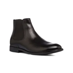 Stivaletti eleganti con fascia elastica neri in pelle da uomo La Cuoieria