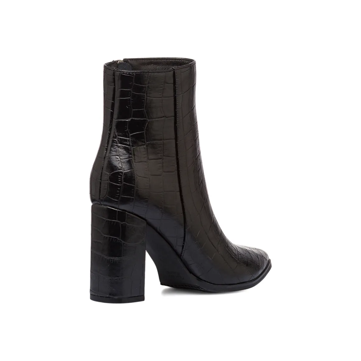 Stivaletti eleganti con tacco 9 cm neri effetto coccodrillo da donna Lora Ferres