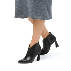 Stivaletti eleganti con tacco campana 9 cm neri da donna Lora Ferres