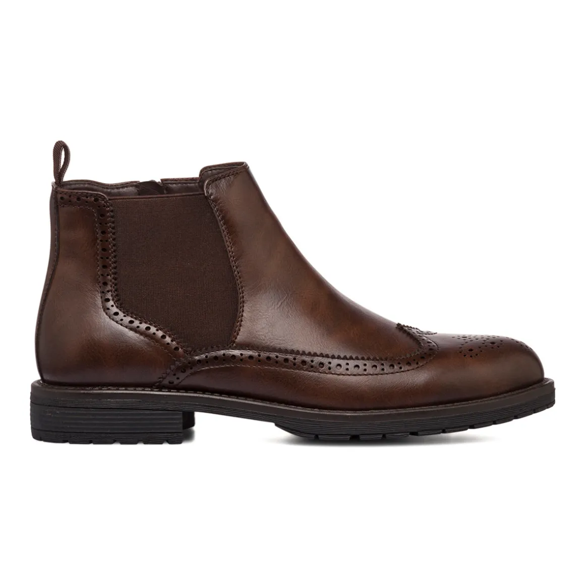 Stivaletti eleganti da uomo marroni con dettagli brogue Riflessi Urbani