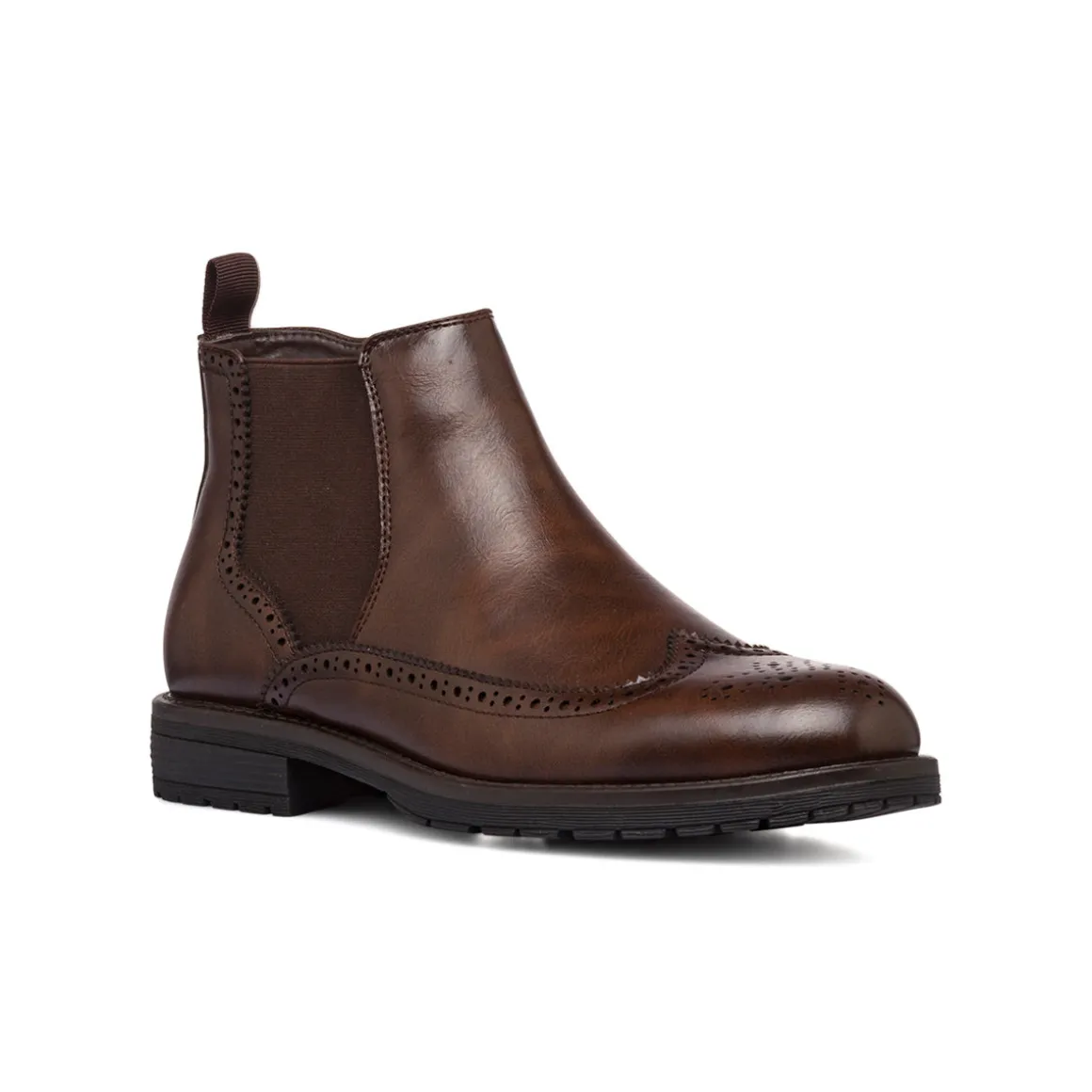 Stivaletti eleganti da uomo marroni con dettagli brogue Riflessi Urbani